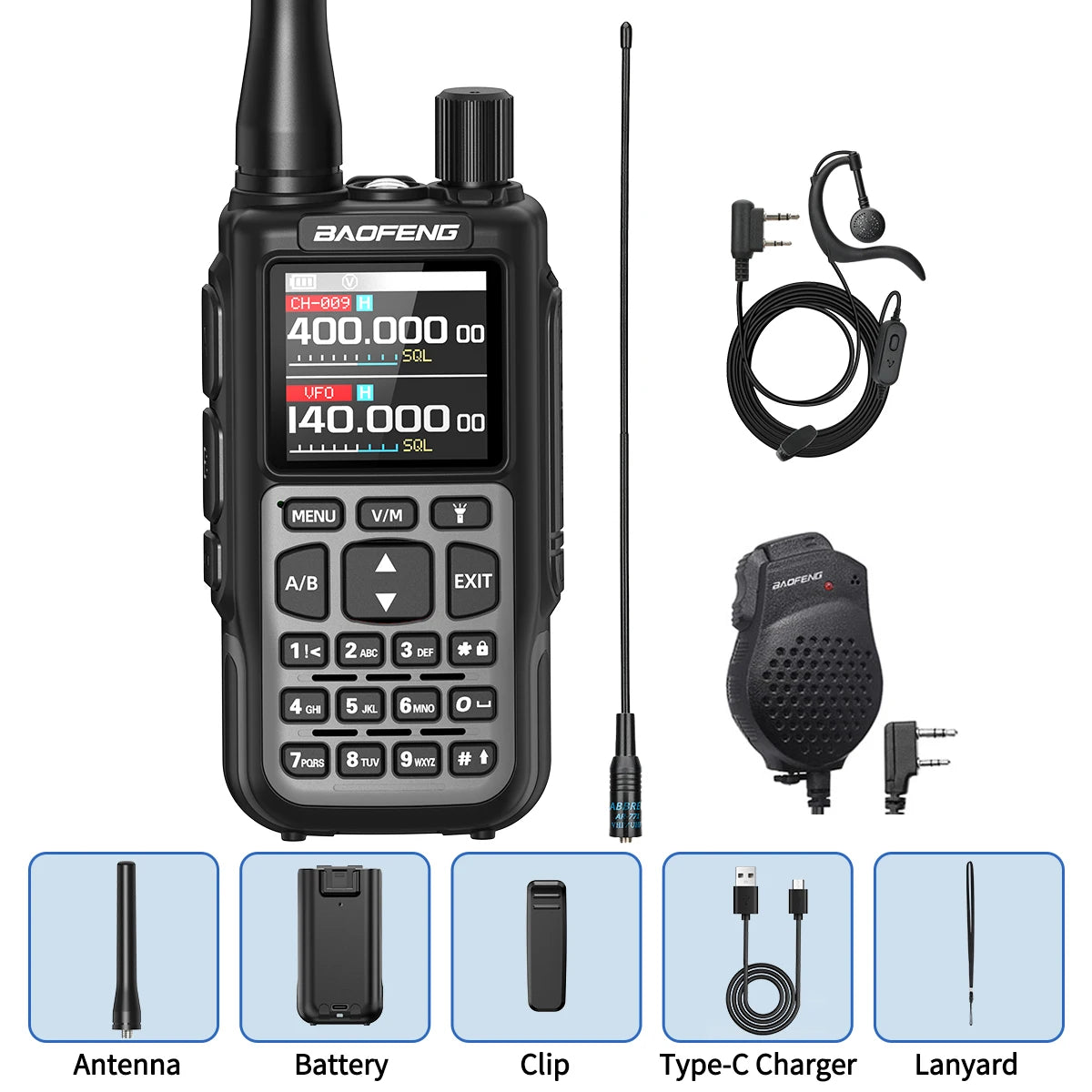 BAOFENG MINI 5 Walkie Talkie Multi Band Bluetooth Programming Dual PTT 2200mAh Copy Frequency New Upgrade UV 5R Mini Ham Radio