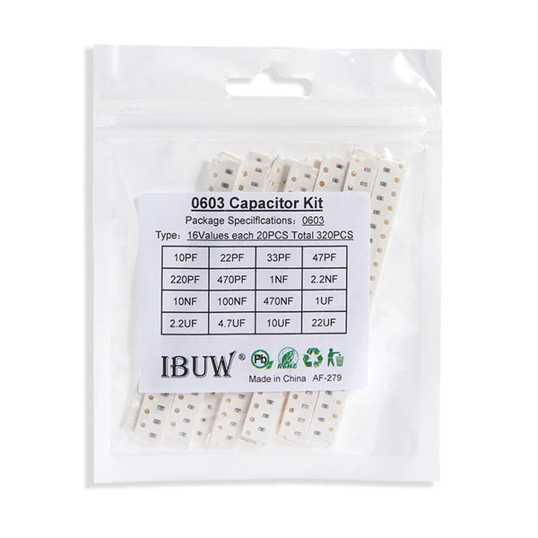 36Values 1pF-10uF Electronic Capacitor set 1206 SMD Ceramic Capacitors assortment kit 22PF 47PF 22NF 100NF 2.2UF 4.7UF 0603 0805
