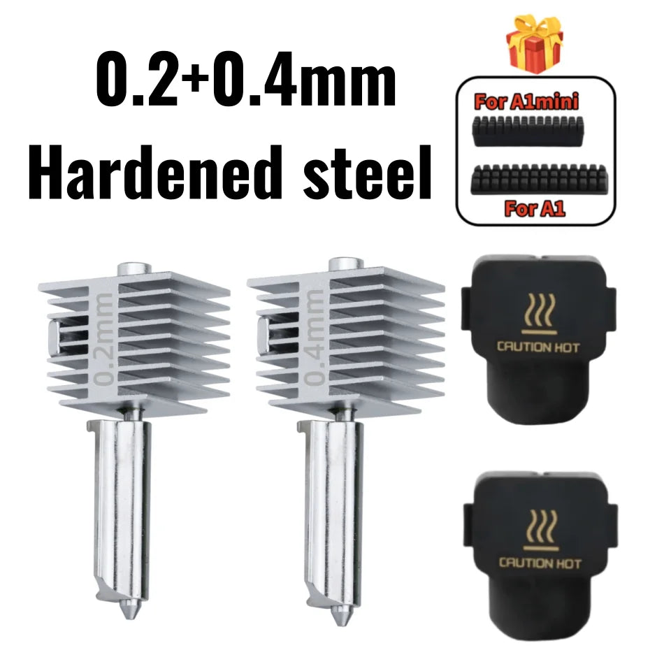 For Bambu Lab A1/A1MINI Nozzle Hardened steel Integrated A2L Hotend Kit High-Precision A1 Nozzles Same As Original High Quality