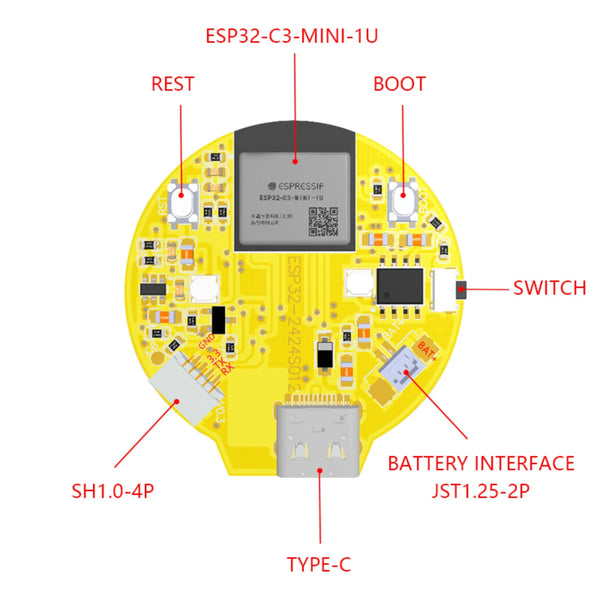 ESP32-C3 1.28 Inch Round Display GC9A01 IPS LCD Touch/Not Touching Screen ESP32 WIFI detail image 3