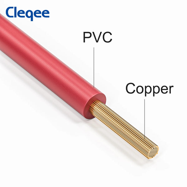 Cleqee P70075A Meter Test Leads Terminal Kelvin Clips Cable Wires to 4mm Banana Plugs Gold-Plated 1.2m/3.94ft for DMM