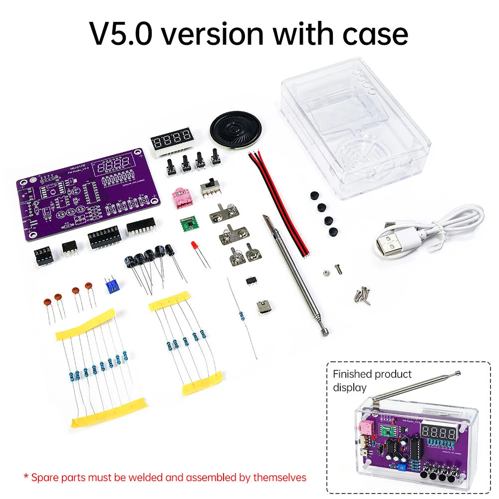 HU-017A/B RDA5807S Radio Kit FM DIY Electronic Parts Learning Set 87-108MHz DIY Electronic detail image 6