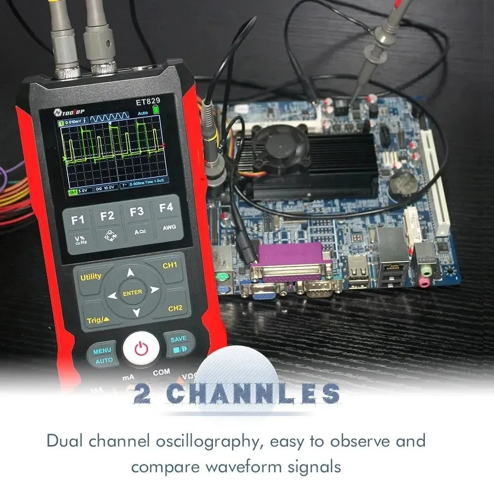 TOOLTOP ET829 2 Channel 250MSa/s 80MHz Digital Storage Osclloscope Multimeter Signal detail image 5