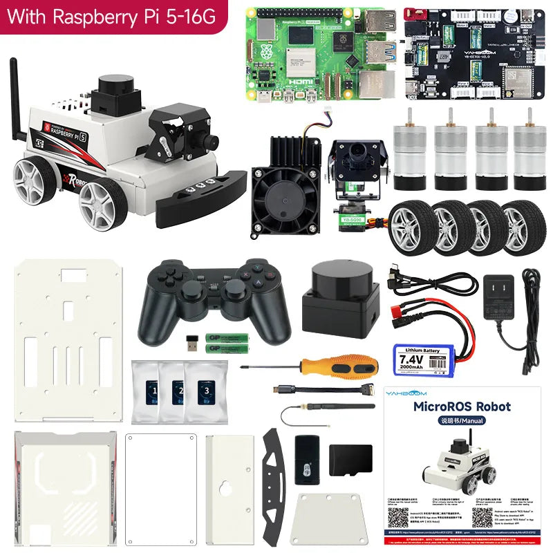 Raspberry Pi 5 ROS2 Robot Car Kit With TOF Lidar Support AI Visual Recognition SLAM Mapping detail image 11