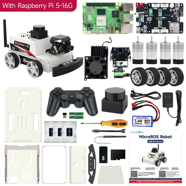 Raspberry Pi 5 ROS2 Robot Car Kit With TOF Lidar Support AI Visual Recognition SLAM Mapping detail image 11