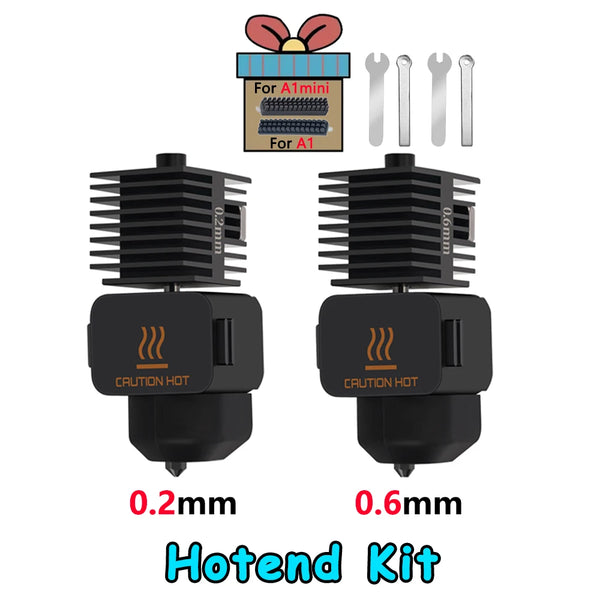 Hotend For Bambu Lab A1 mini Assembly Hotend Kit 0.2 0.4 0.6 0.8MM Replaceable Nozzle For 3D printer Bamboo Lab A1/A1 mini
