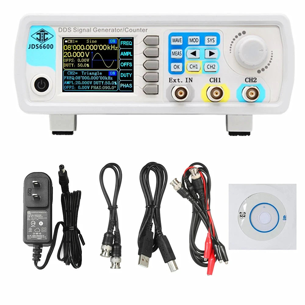 JDS6600 Series 15MHz-60MHz DDS Function Signal Generator CNC Dual-Channel Frequency Counter detail image 6