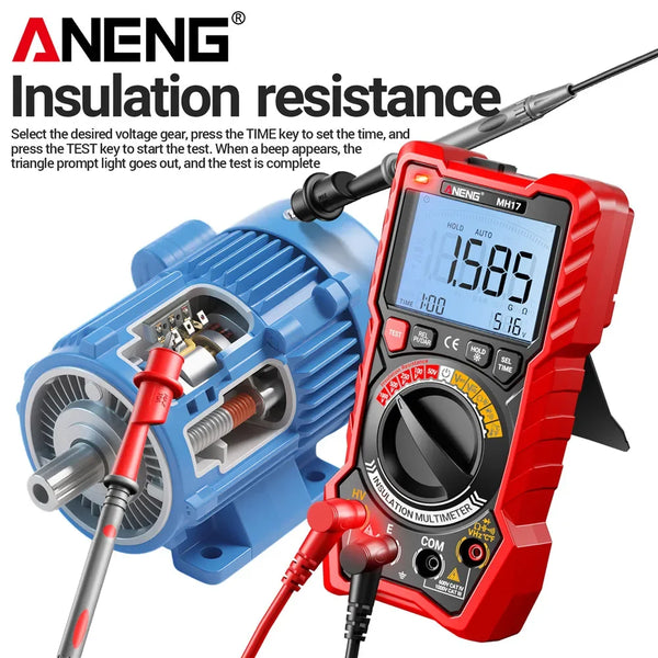 2in1 Insulation Resistance Digital Multimeter Rechargeable MH17 AC/DC Voltage True RMS 19999 detail image 3