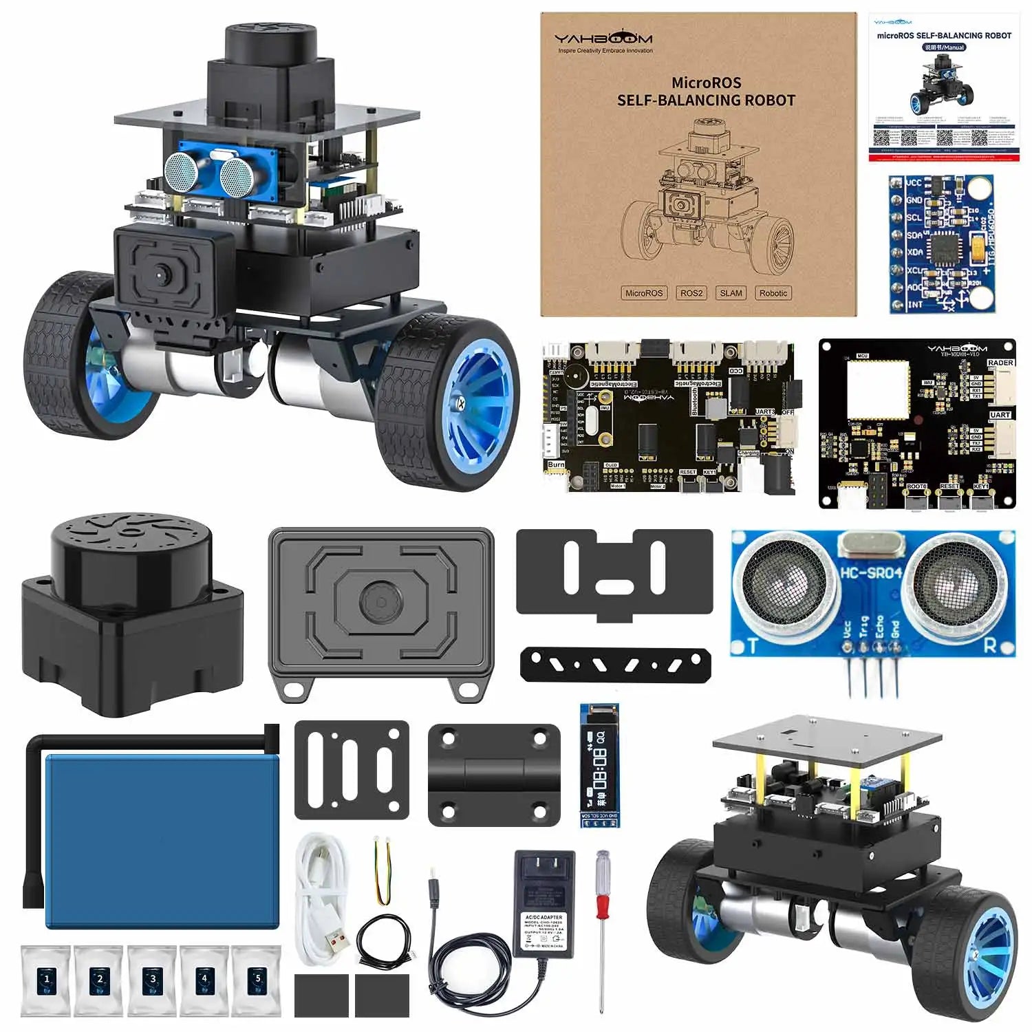 Yahboom MicroROS Self-Balancing Robot Car Kit With MPU6050 Lidar Ultrasonic Module detail image 8