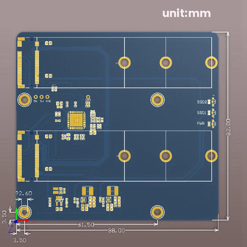 Expansion Board Module For Raspberry Pi 5 PCIE M.2 Dual SSD Expansion Board NVME Protocol detail image 5