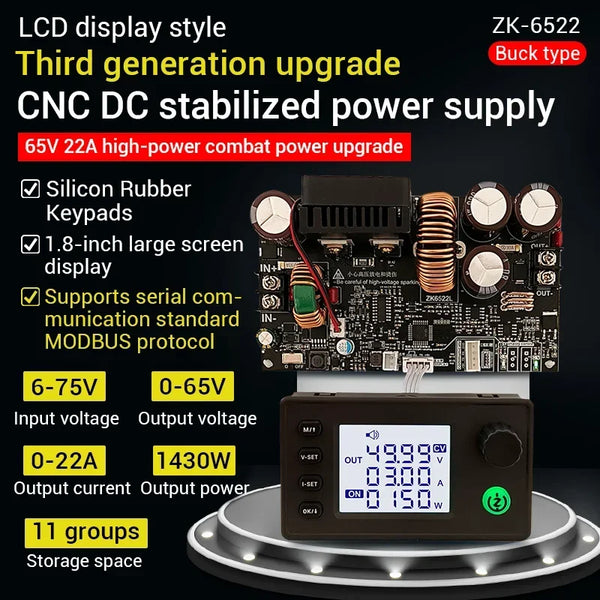 22A 1400W Buck Converter CC CV Step-Down Module LCD Adjustable Regulated Stabilized Voltage detail image 4