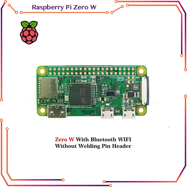 Carte Raspberry Pi Zero 2W / W / WH / 2WH Wi-Fi Bluetooth avec processeur 1 GHz et 512 Mo de RAM, version 1.3. 