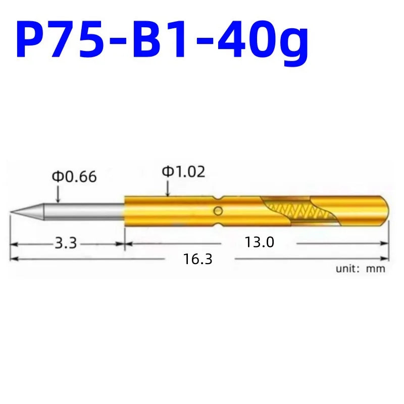 20/100PCS Spring Test Pin P156-B P125-B P100-B P160-B PL75-B PM75-B P75-B PL50-B P50-B P100-B1 P75-B1 P50-B1 Test Probe Pogo Pin