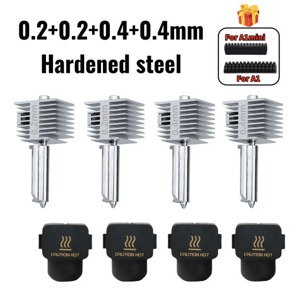 For Bambu Lab A1/A1MINI Nozzle Hardened steel Integrated A2L Hotend Kit High-Precision A1 Nozzles Same As Original High Quality
