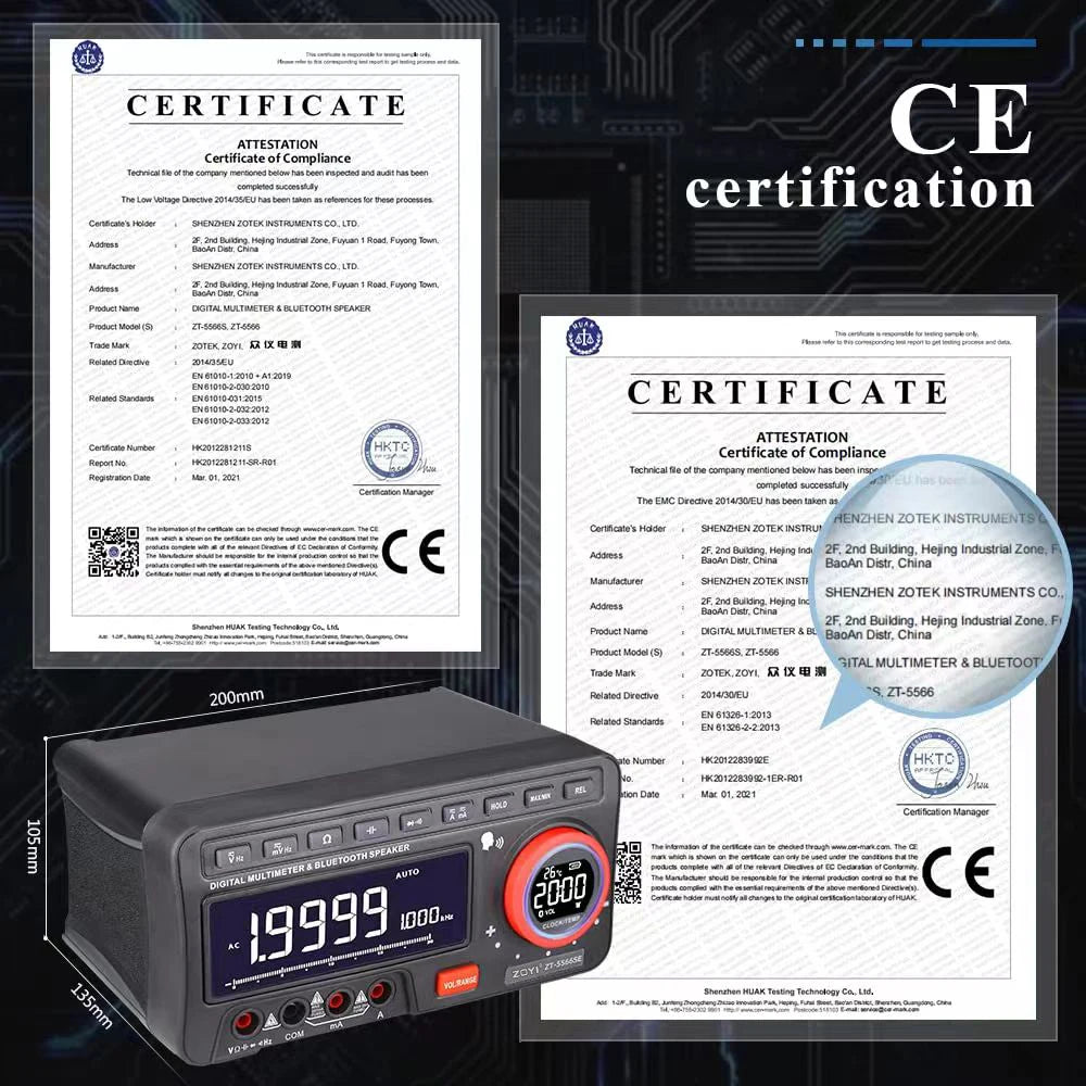 ZT-5566SEAPP Bluetooth series intelligent digital high-precision multimeter anti-burn curve detail image 2