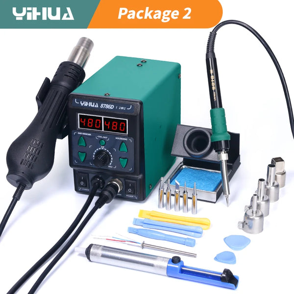 YIHUA 8786D Soldering Iron Hot Air Soldering Station DIY Digital Rework Station Phone Repair detail image 7