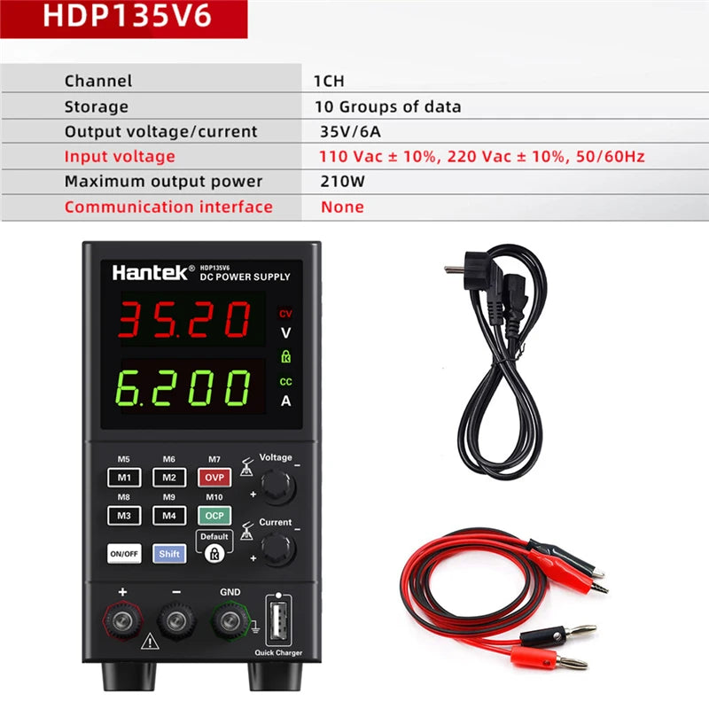 Hantek HDP135V6A Programmable DC Power Supply Low Ripple Low Noise Digital Lab Bench Power detail image 9