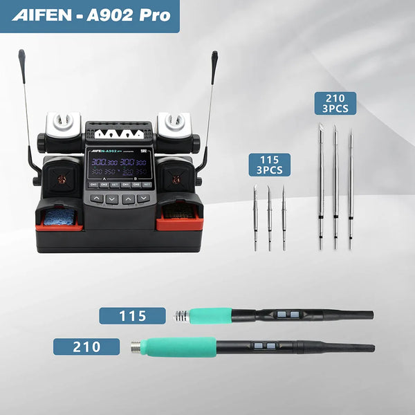 AIFEN A902PRO Soldering Station C115 C210 C245 Double Station Welding Rework Station For detail image 9