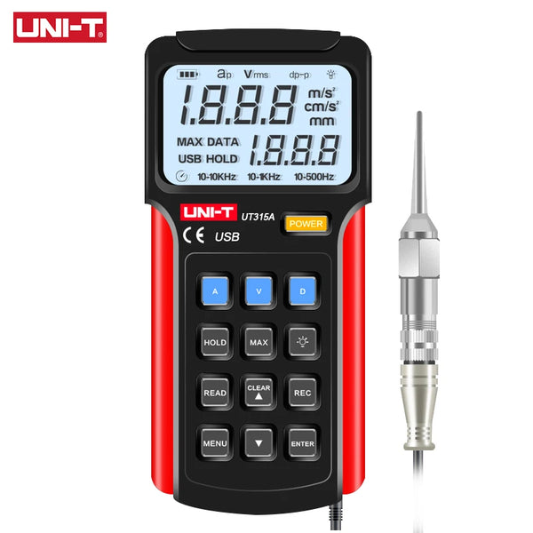 UNI-T UT315A Digital Vibration Testers Vibration Acceleration Velocity Displacement Measurement USB Conne product image