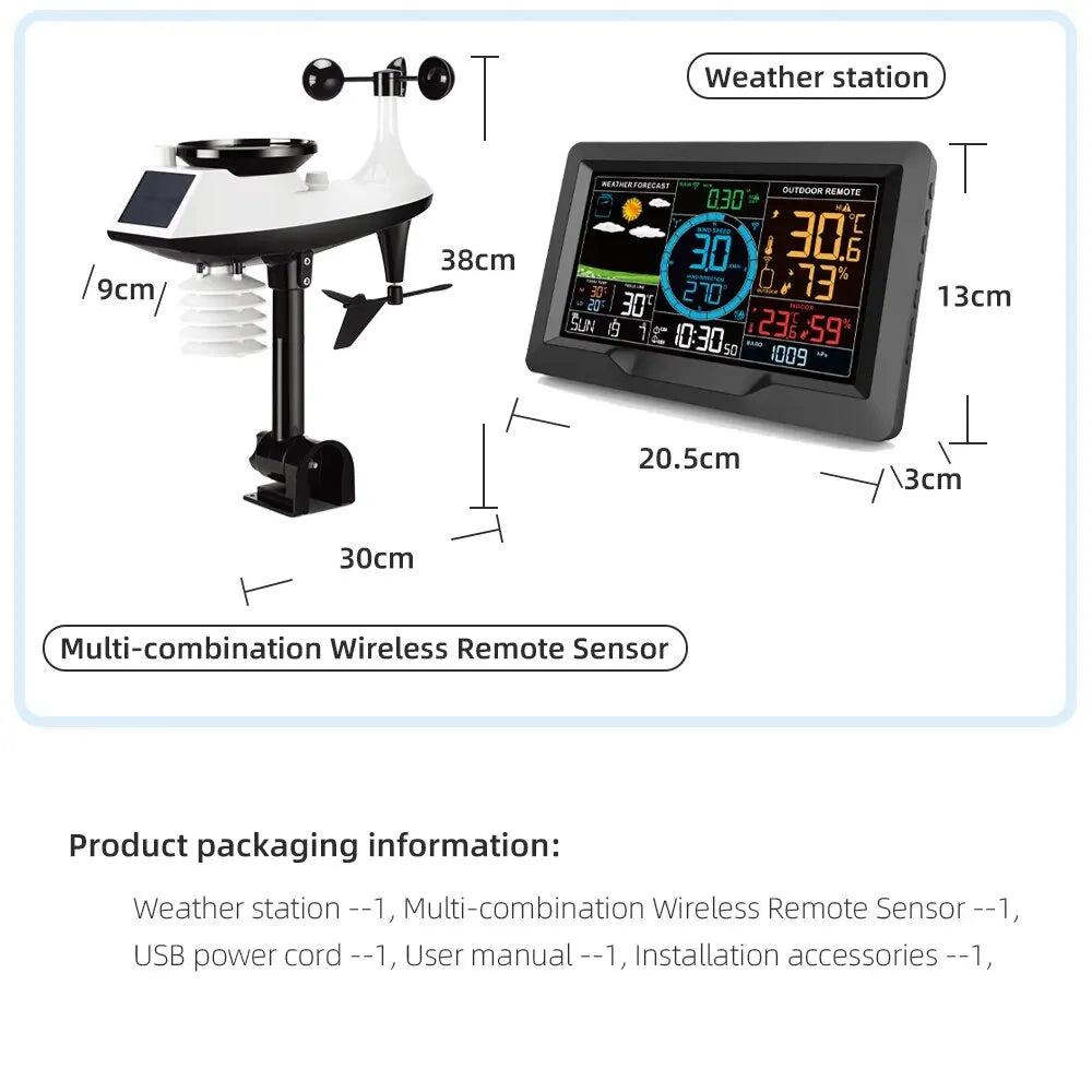 FJ3390A Functional Professional Weather Station Temperature Humidity Wind Speed and Rainfall detail image 6