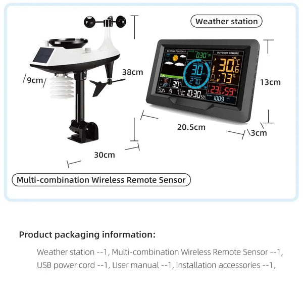 FJ3390A Functional Professional Weather Station Temperature Humidity Wind Speed and Rainfall detail image 6