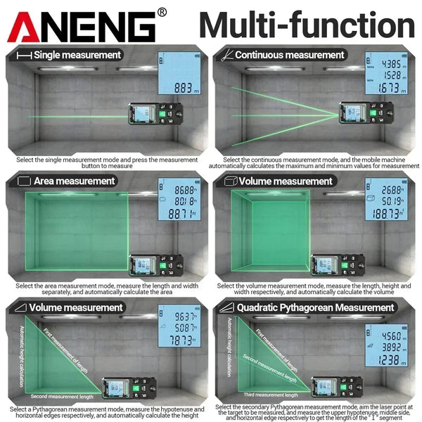 ANENG G50/G70/G100/G120 Green Laser Distance Meter Autonomous Benchmark Rangefinder 0.5~1 detail image 4