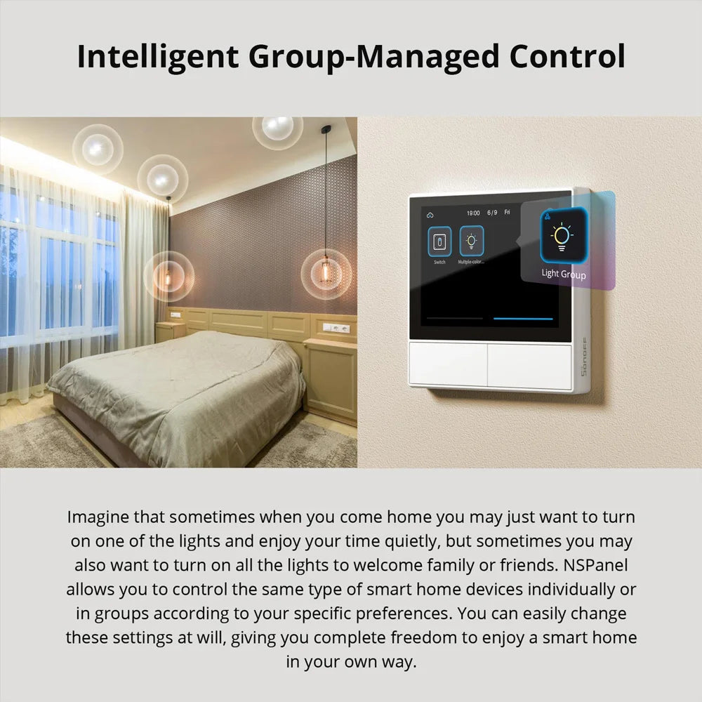SONOFF NSPanel HMI LCD Smart Scene White Wall Switch EU/US Thermostat All-in-One Control via eWeLink APP Support Alexa Google