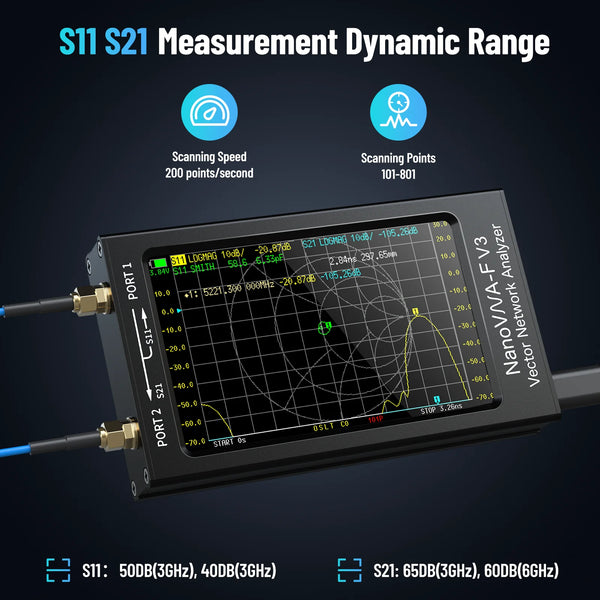 New NanoVNA-F V3 Vector Network Analyzer 1MHz-6GHz 4.3 Inch HF VHF UHF VNA Antenna Analyzer detail image 5