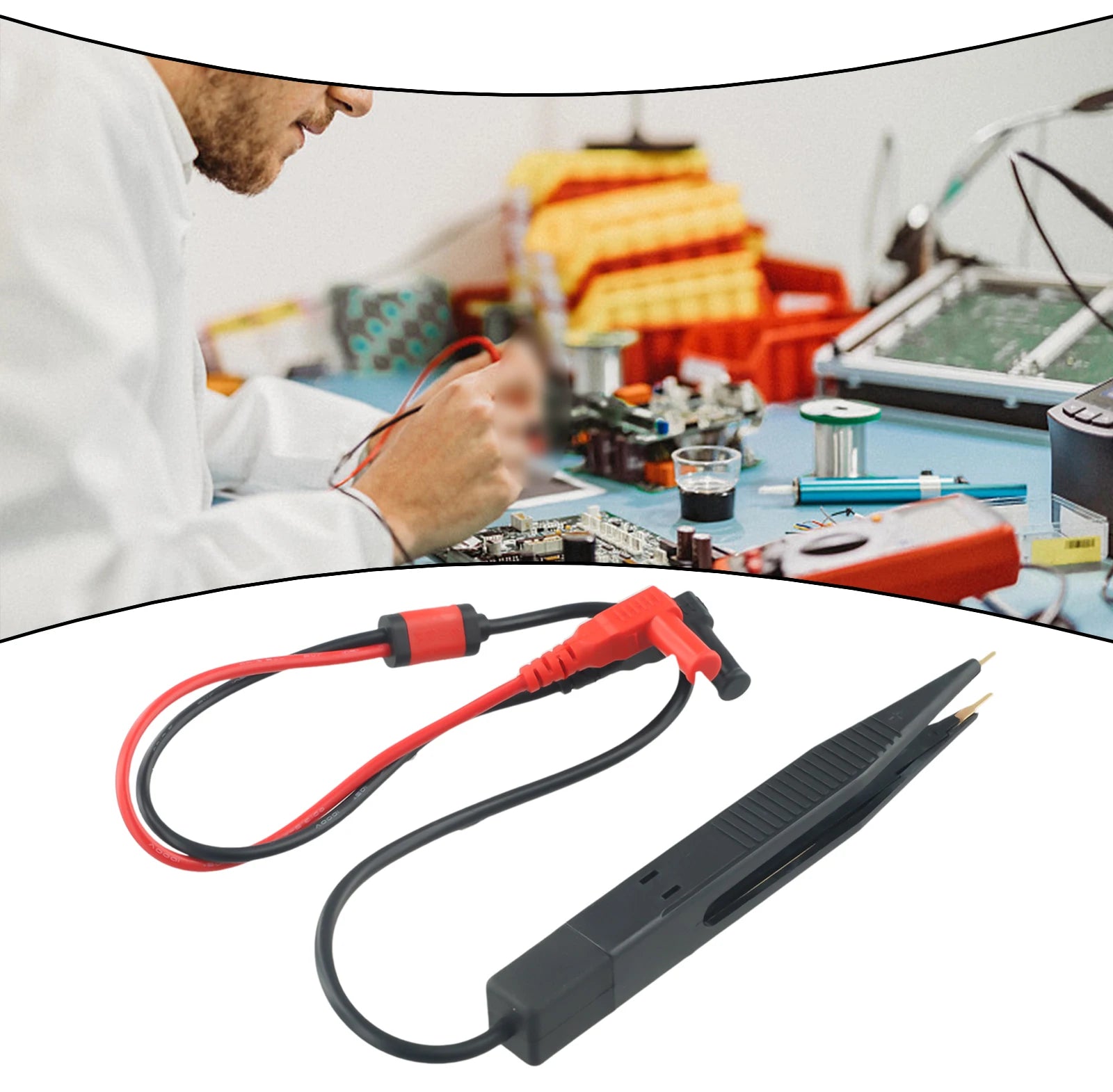 1pc Chip Test Clip Multimeter Probe Tweezers Patch Protective Head For Capacitance Inductance SMD Components Chip Test Clip