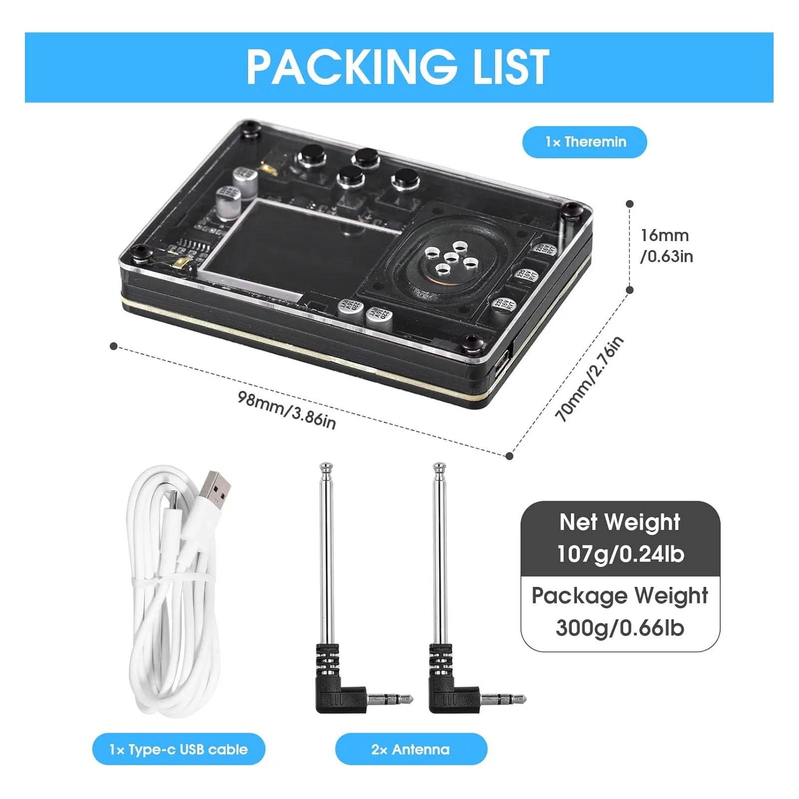 Theremin Kit Electronic Innovative Mini Musical Instrument Gift with Screen Display detail image 5