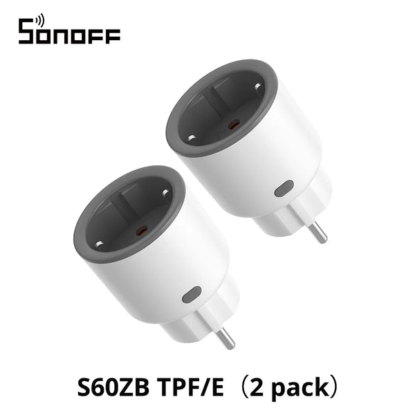 1-4 PCS SONOFF S60ZB EU IPlug Zigbee Smart Plug Energy Monitoring Wireless Socket Timer Smart Switch Work With Google Home Alexa