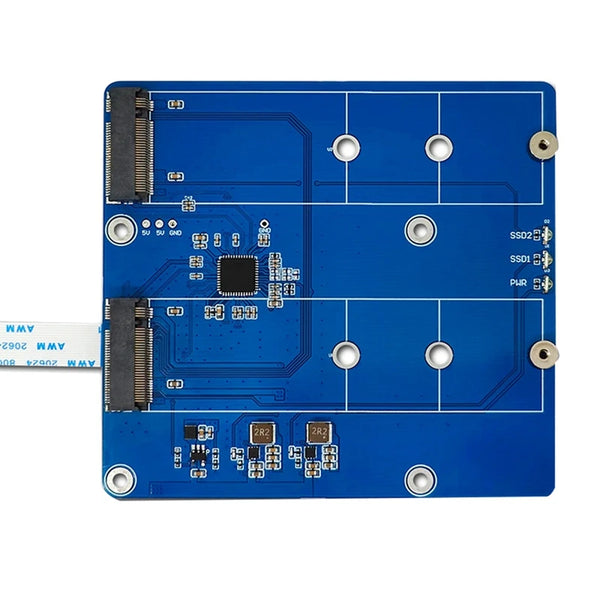 Expansion Board Module For Raspberry Pi 5 PCIE M.2 Dual SSD Expansion Board NVME Protocol Portable Module product image