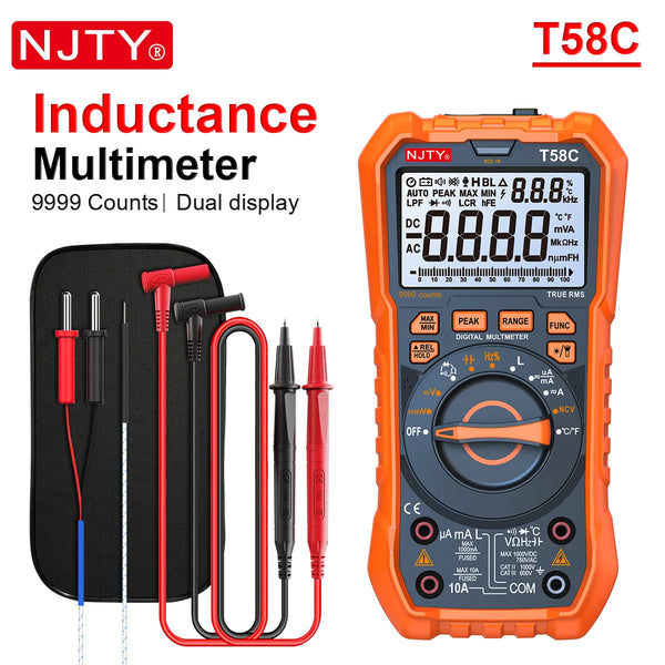 NJTY T58B T58C Inductance Digital Multimeter AUTO Range 9999 Counts Voltage Current detail image 8