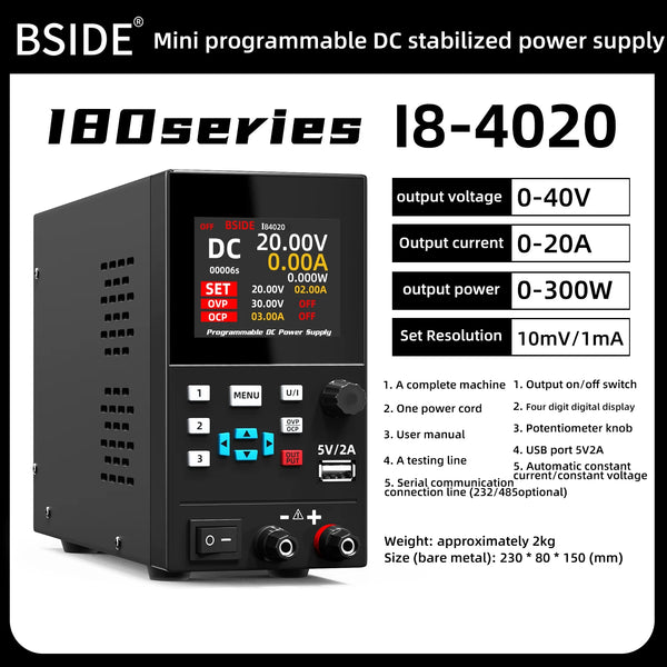 BSIDE I8 DC Laboratory Regulated Power Supply Programmable 30V 10A Adjustable Bench Switch detail image 9