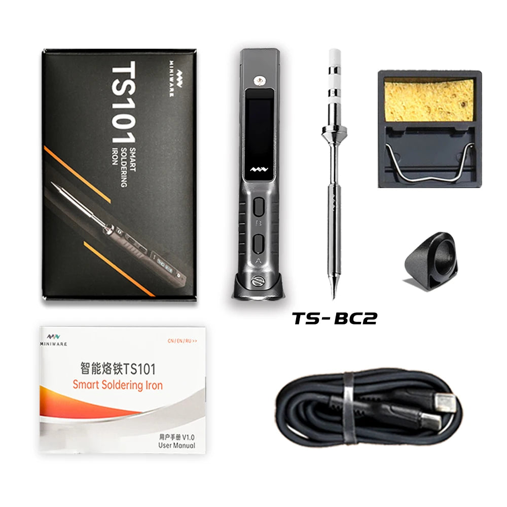 Original TS101 Electric Soldering Iron Adjustable Temperature USB Portable Digital Welding Station 65W Mini TS100 Upgraded