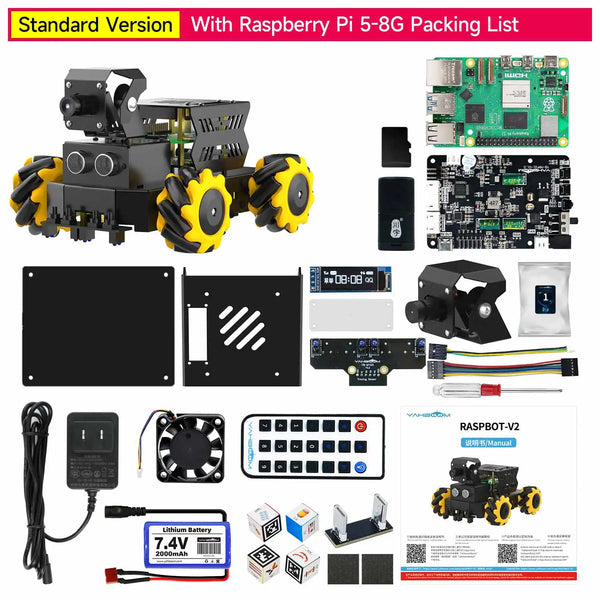 Yahboom 4WD Raspbot V2 AI Large Model Robot Kit for Raspberry Pi 5 Beginners Educational detail image 9