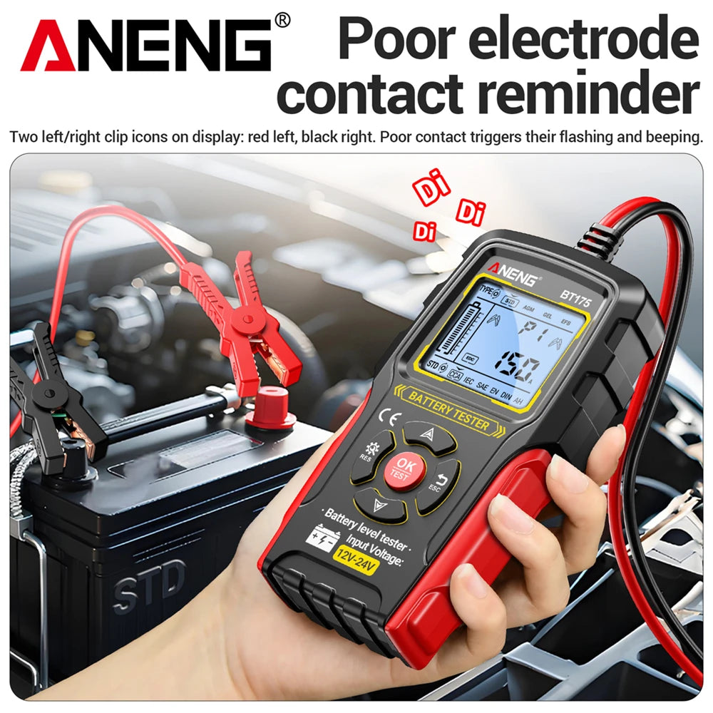 ANENG BT175 12V 24V Car Battery Tester Digital Alternator Automotive Analyzer Display Screen detail image 3