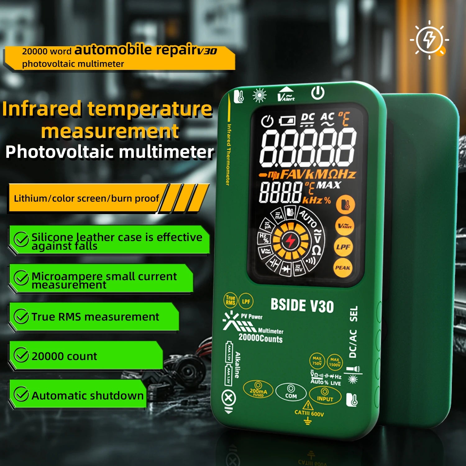 BSIDE V30 Digital Multimeter 20000counts Smart Infrared Temperature Tester T-RMS 1500V DC AC detail image 5