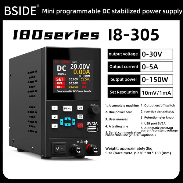 BSIDE I8 DC Laboratory Regulated Power Supply Programmable 30V 10A Adjustable Bench Switch detail image 7