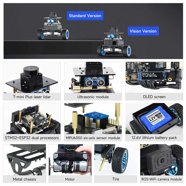 Yahboom MicroROS Self-Balancing Robot Car Kit With MPU6050 Lidar Ultrasonic Module detail image 4