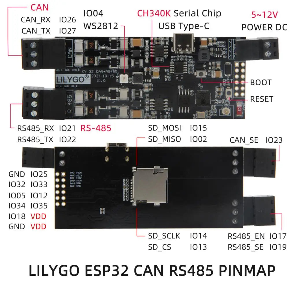 T-CAN485 ESP32 pode RS-485 suporta cart o tf wifi bluetooth iot engenheiro m dulo de detail image 6