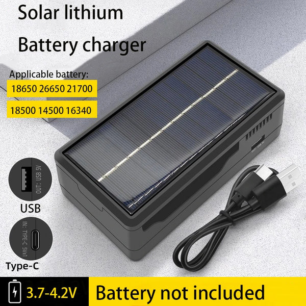 18650 Solar Battery Charger Multi Munctional Solar Type C Intelligent Lithium Battery Holder Power Bank C product image