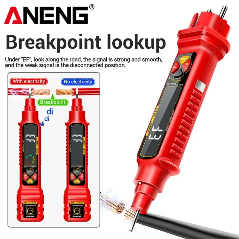 ANENG VD808 Socket Phase Meter Leakage Test US/EU Plug Power Polarity Checker Voltage Tester Pen Circuit Breaker Analyzer Tools
