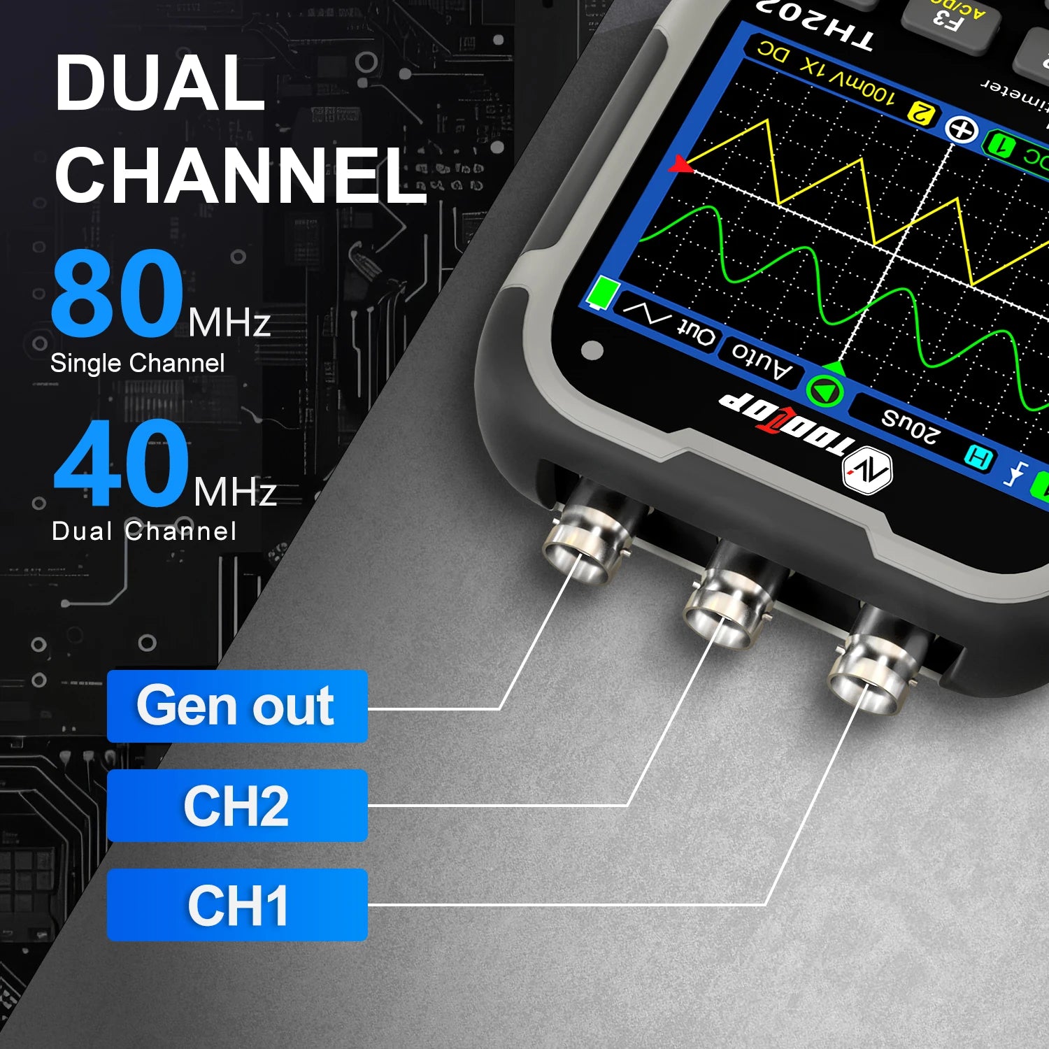 TOOLTOP TH202 4in1 256x192 Thermal Camera 2 Channels 80MHz Oscilloscope Multimeter PCB detail image 3