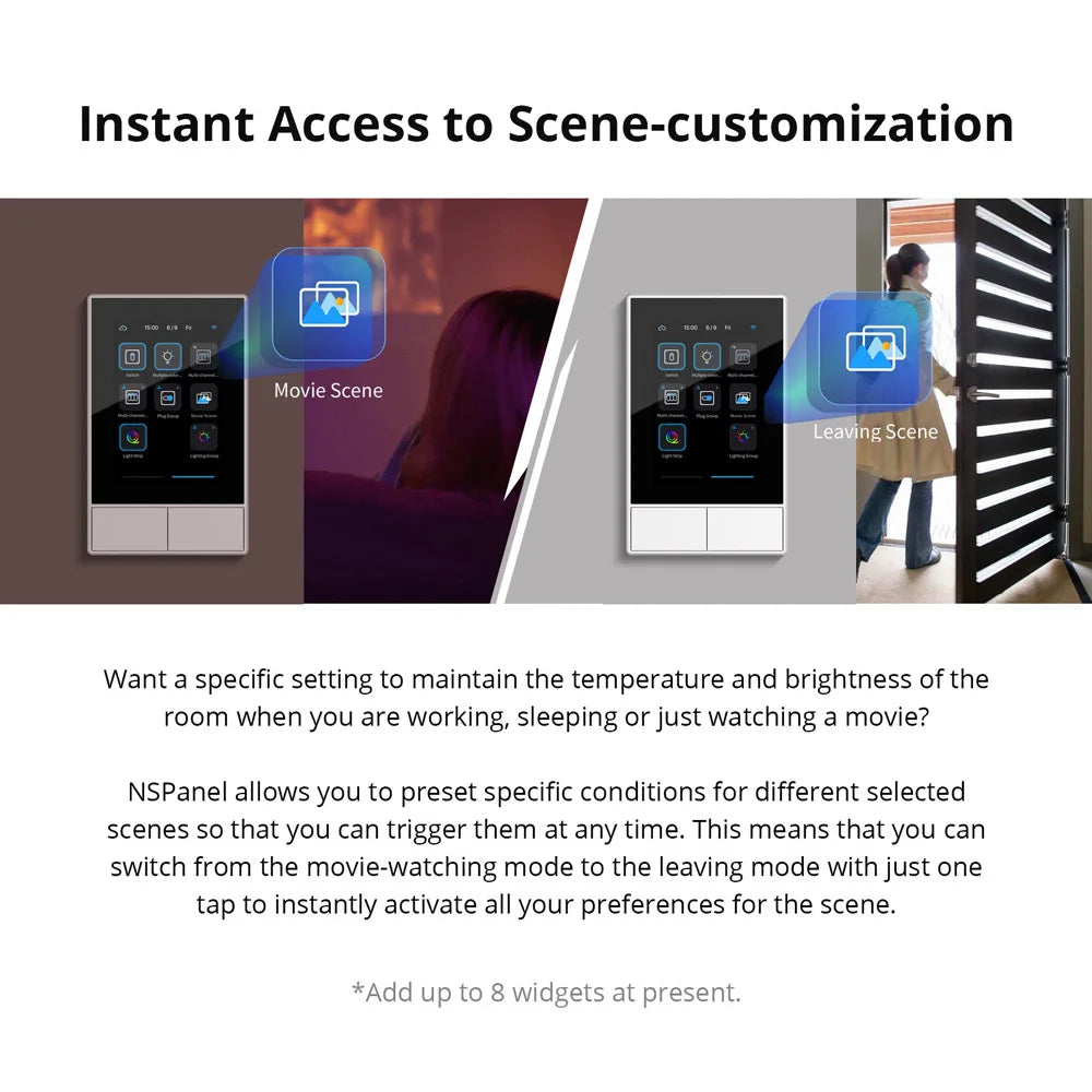 SONOFF NSPanel HMI LCD Smart Scene White Wall Switch EU/US Thermostat All-in-One Control via eWeLink APP Support Alexa Google