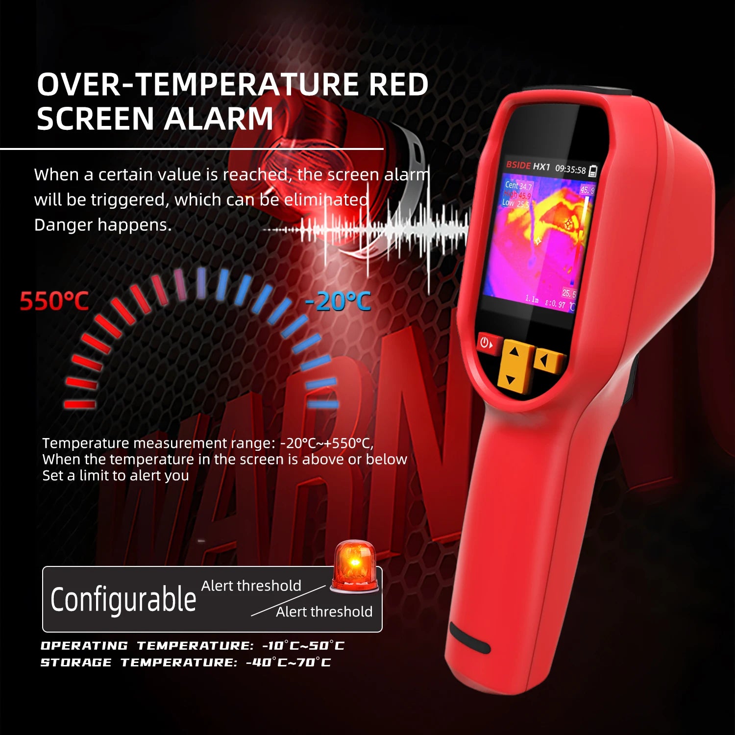 BSIDE HX1 Handheld Thermal Imaging Camera PC Analysis Software Industrial Tester -20~550C detail image 4