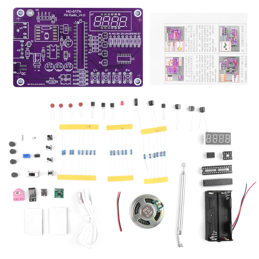 HU-017A/B RDA5807S Radio Kit FM DIY Electronic Parts Learning Set 87-108MHz DIY Electronic detail image 4