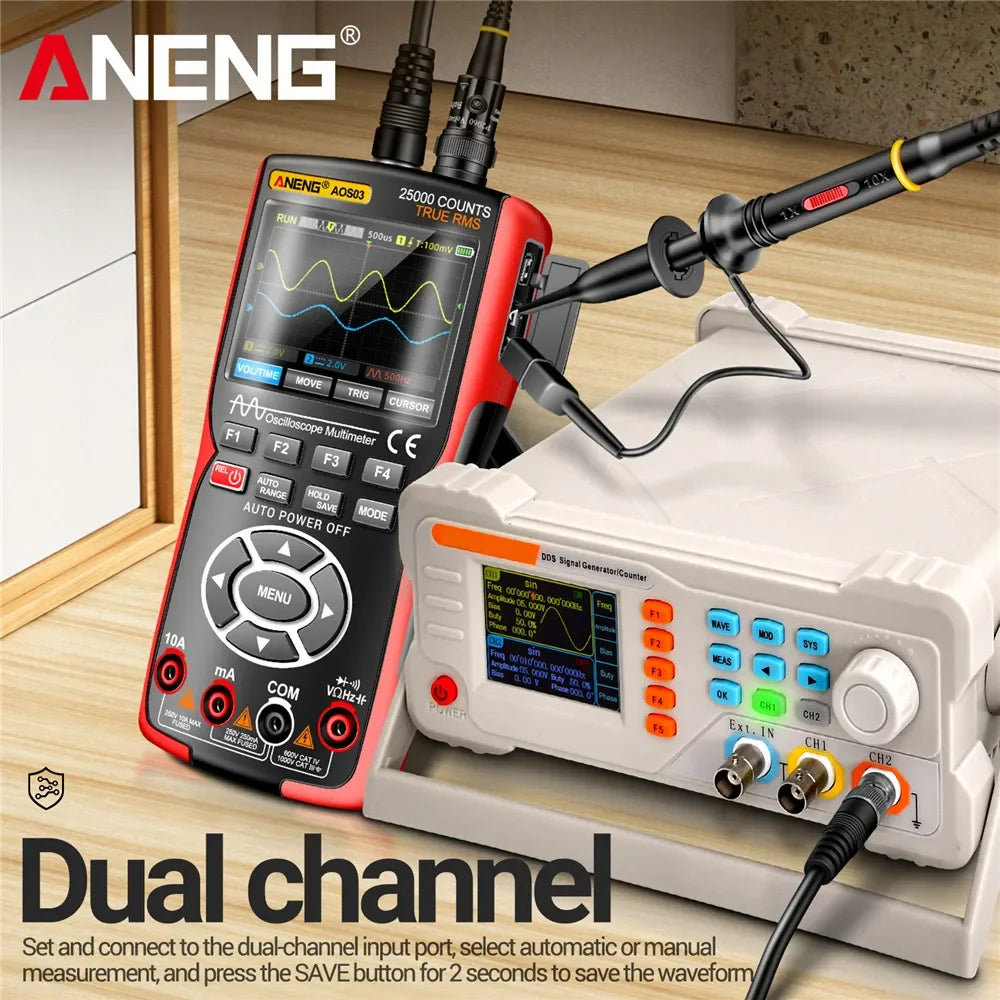 ANENG AOS03 Digital Multimeter 280MS Rate PC Waveform 50MHz Bandwidth Data Storage Dual detail image 3