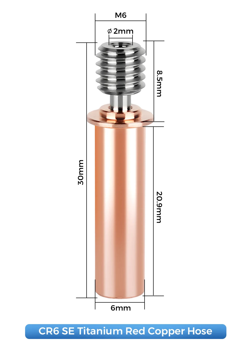 High Quality E3D V6 Throat V5 3D Printer Parts CR10 Bi-metal Heatbreak Copper Plated MK8 Throats For Kobra 2 Series CR10S CR6 SE