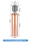 High Quality E3D V6 Throat V5 3D Printer Parts CR10 Bi-metal Heatbreak Copper Plated MK8 Throats For Kobra 2 Series CR10S CR6 SE